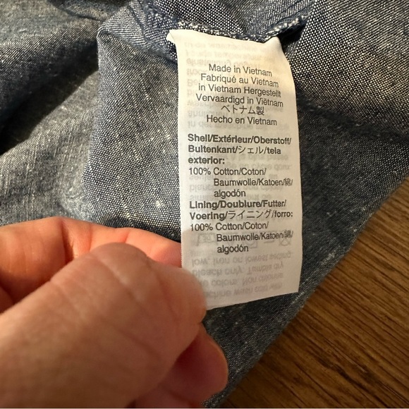 Madewell Blue Chambray Tie Front cutout cami sleeveless front tie dress size 0 - Picture 9 of 11